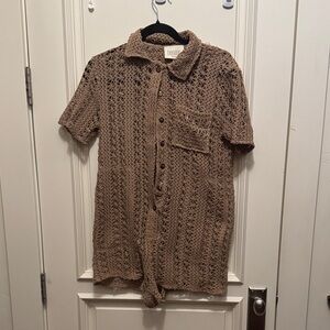 Benaar LA Beige Crochet Jumpsuit